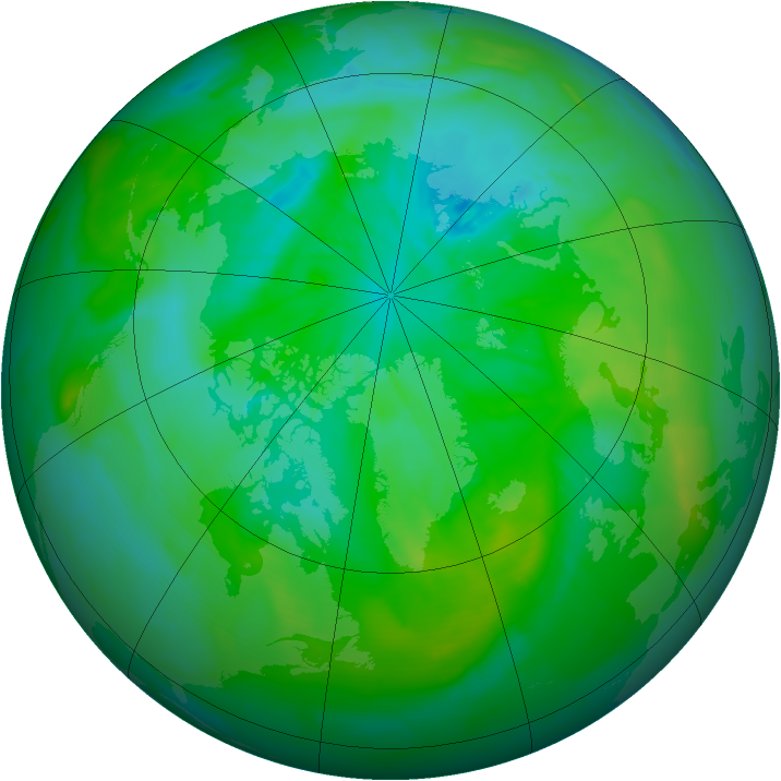 Arctic ozone map for 22 July 2012